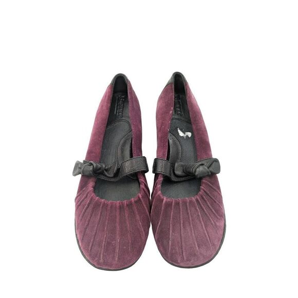 Born Women's Plum Purple Suede Gray Round Toe Ballet Flat Shoes Size 7 - Picture 6 of 12